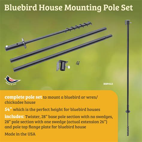 how to attach a bluebird house to a metal pole|54 inch bluebird house pole.